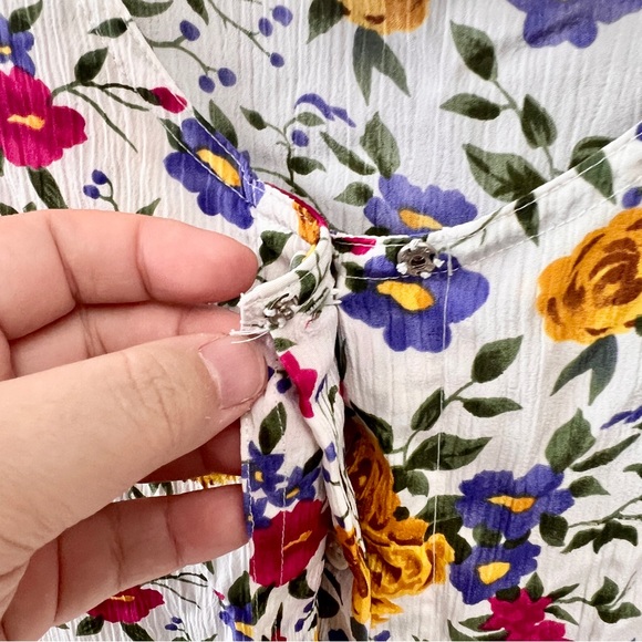 Vintage Notations Button down Shirt Women's top Floral Short sleeve Plus 22W - Picture 5 of 9